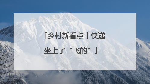 乡村新看点丨快递坐上了“飞的”