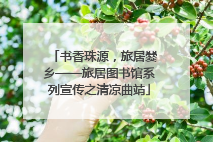 书香珠源，旅居爨乡——旅居图书馆系列宣传之清凉曲靖