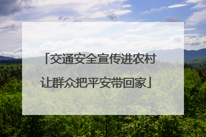 交通安全宣传进农村 让群众把平安带回家