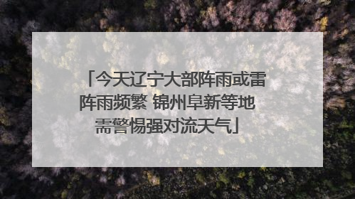 今天辽宁大部阵雨或雷阵雨频繁 锦州阜新等地需警惕强对流天气