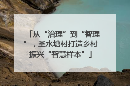 从“治理”到“智理”，圣水塘村打造乡村振兴“智慧样本”
