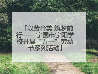 以劳育美 筑梦前行——宁国市宁阳学校开展“五一”劳动节系列活动