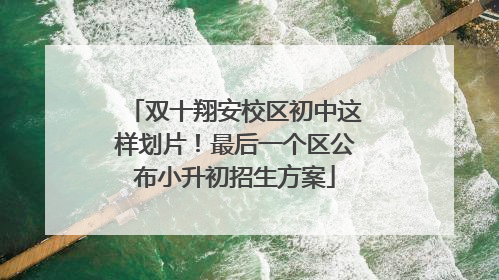双十翔安校区初中这样划片！最后一个区公布小升初招生方案