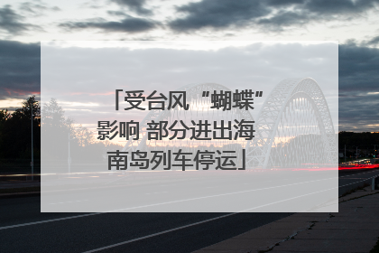 受台风“蝴蝶”影响 部分进出海南岛列车停运
