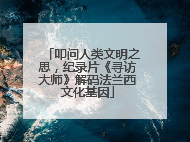 叩问人类文明之思，纪录片《寻访大师》解码法兰西文化基因