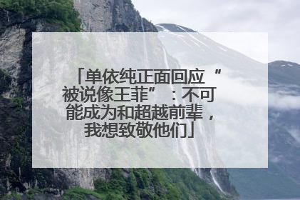 单依纯正面回应“被说像王菲”：不可能成为和超越前辈，我想致敬他们