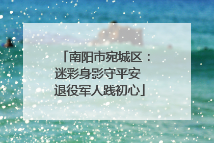 南阳市宛城区：迷彩身影守平安 退役军人践初心