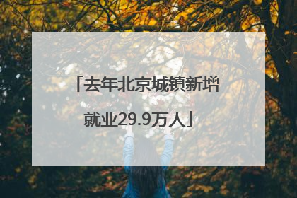 去年北京城镇新增就业29.9万人