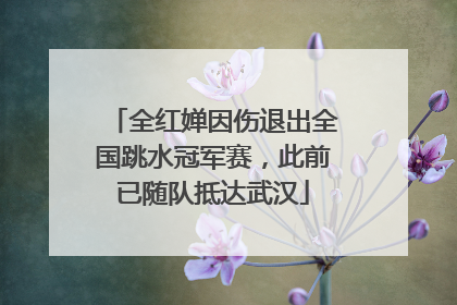 全红婵因伤退出全国跳水冠军赛，此前已随队抵达武汉