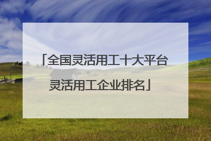 全国灵活用工十大平台 灵活用工企业排名