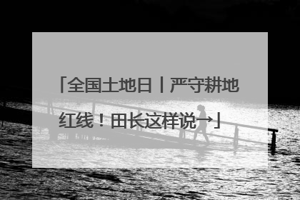 全国土地日丨严守耕地红线！田长这样说→