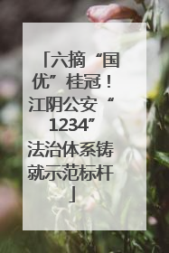 六摘“国优”桂冠！江阴公安“1234”法治体系铸就示范标杆