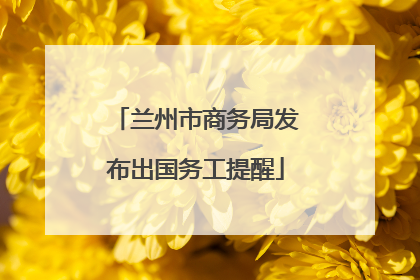 兰州市商务局发布出国务工提醒