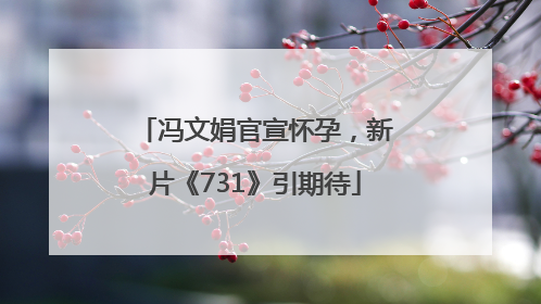 冯文娟官宣怀孕，新片《731》引期待