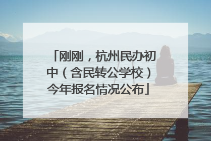 刚刚，杭州民办初中（含民转公学校）今年报名情况公布