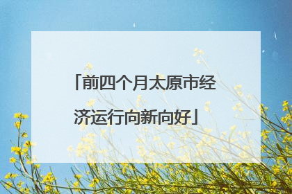 前四个月太原市经济运行向新向好