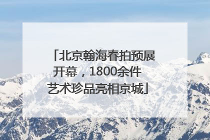 北京翰海春拍预展开幕，1800余件艺术珍品亮相京城