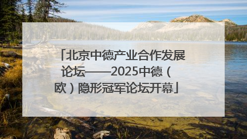 北京中德产业合作发展论坛——2025中德（欧）隐形冠军论坛开幕