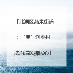 北湖区燕泉街道：“典”润乡村 法治清风拂民心