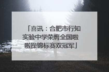 喜讯：合肥市行知实验中学荣膺全国啦啦操锦标赛双冠军