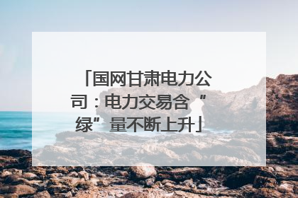 国网甘肃电力公司：电力交易含“绿”量不断上升
