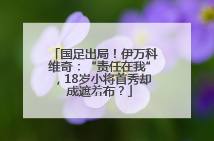 国足出局！伊万科维奇：“责任在我”，18岁小将首秀却成遮羞布？