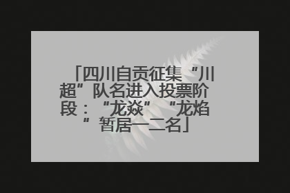 四川自贡征集“川超”队名进入投票阶段：“龙焱”“龙焰”暂居一二名