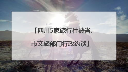 四川5家旅行社被省、市文旅部门行政约谈