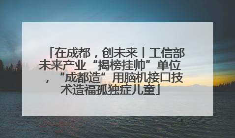 在成都，创未来丨工信部未来产业“揭榜挂帅”单位，“成都造”用脑机接口技术造福孤独症儿童
