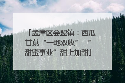 孟津区会盟镇：西瓜甘蔗“一地双收” “甜蜜事业”甜上加甜