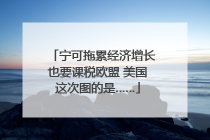 宁可拖累经济增长也要课税欧盟 美国这次图的是……