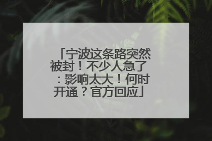 宁波这条路突然被封！不少人急了：影响太大！何时开通？官方回应