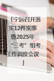 宁远召开落实12件实事暨2025年“三考”组考工作调度会议