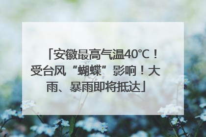 安徽最高气温40℃！受台风“蝴蝶”影响！大雨、暴雨即将抵达