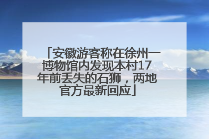 安徽游客称在徐州一博物馆内发现本村17年前丢失的石狮，两地官方最新回应
