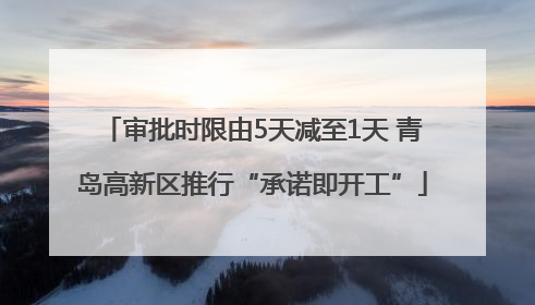 审批时限由5天减至1天 青岛高新区推行“承诺即开工”
