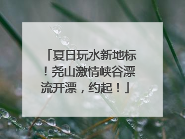 夏日玩水新地标！尧山激情峡谷漂流开漂，约起！