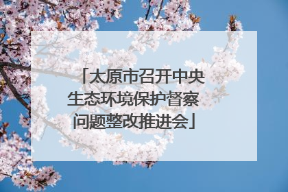 太原市召开中央生态环境保护督察问题整改推进会