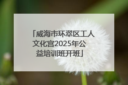 威海市环翠区工人文化宫2025年公益培训班开班