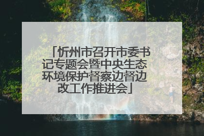 忻州市召开市委书记专题会暨中央生态环境保护督察边督边改工作推进会