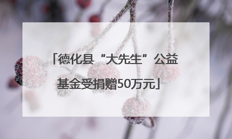 德化县“大先生”公益基金受捐赠50万元
