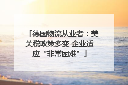 德国物流从业者：美关税政策多变 企业适应“非常困难”