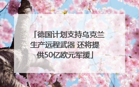 德国计划支持乌克兰生产远程武器 还将提供50亿欧元军援