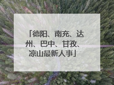 德阳、南充、达州、巴中、甘孜、凉山最新人事