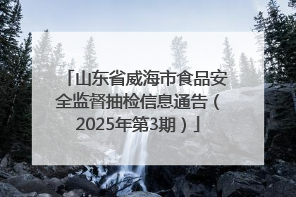 山东省威海市食品安全监督抽检信息通告（2025年第3期）