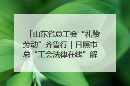 山东省总工会“礼赞劳动”齐鲁行｜日照市总“工会法律在线”解决职工愁“薪”事