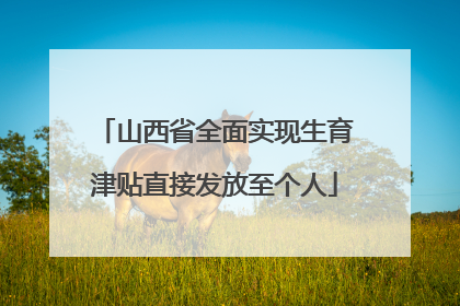 山西省全面实现生育津贴直接发放至个人