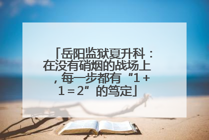 岳阳监狱夏升科：在没有硝烟的战场上，每一步都有“1＋1＝2”的笃定