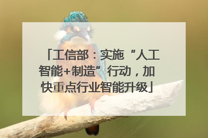 工信部：实施“人工智能+制造”行动，加快重点行业智能升级