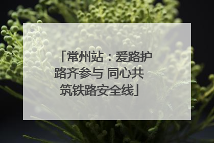 常州站：爱路护路齐参与 同心共筑铁路安全线